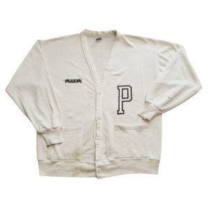 Vintage Jerzees The Pasadenas Cardigan Sweater White Men's OS Made in USA Music